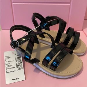 Toddler girl black sandals-Sz 7